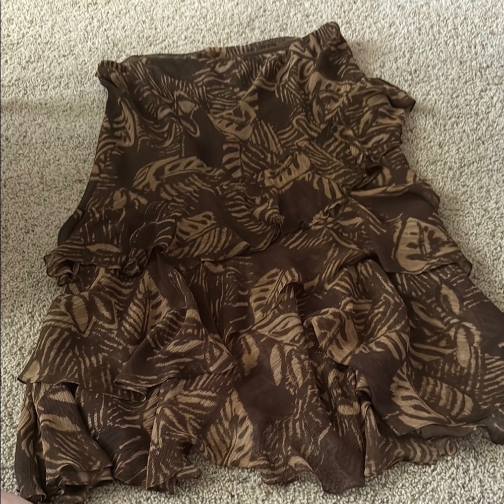 Lauren Ralph Lauren Brown Tan Bubble Maxi Skirt